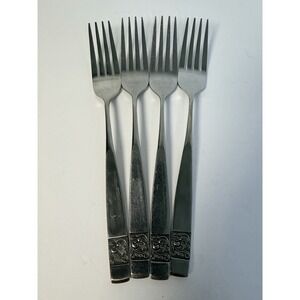 National Stainless Black Rose Dinner Forks Set Of 4